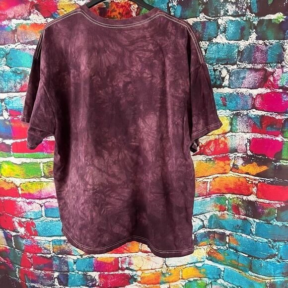 Delta Pro Weight Wolf Graphic Unisex T-Shirt Tee Size 2XL Purple Tie Dye - Picture 5 of 5